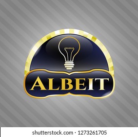  Gold badge with idea icon and Albeit text inside