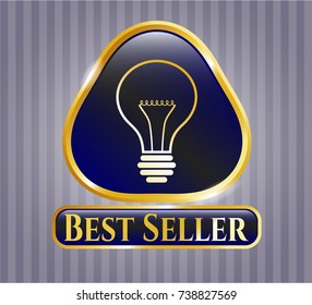  Gold badge with idea icon and Best Seller text inside