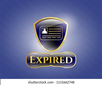 Gold badge with identification card icon and Expired text inside