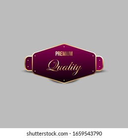Gold badge illustration , luxury label , premium quality vector. EPS 10