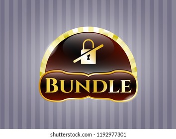  Gold badge with inaccessible icon and Bundle text inside