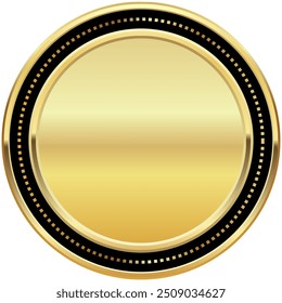 Gold Badge Insignia Empty Realistic Label