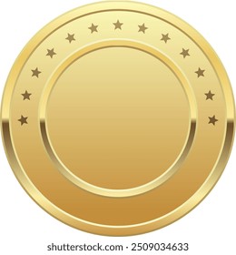 Etiqueta realista vazia de insígnia de distintivo dourado