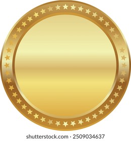 Gold Badge Insignia Empty Realistic Label