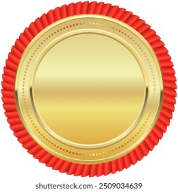 Gold Badge Insignia Empty Realistic Label