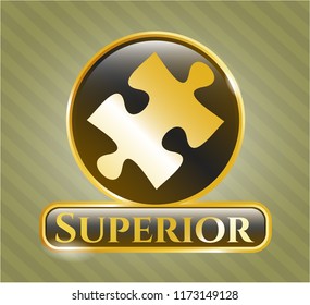 Gold badge with jigsaw puzzle piece icon and Superior text inside