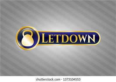  Gold badge with kettlebell icon and Letdown text inside