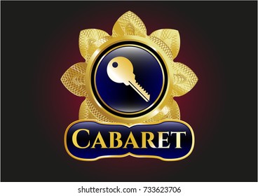  Gold badge with key icon and Cabaret text inside