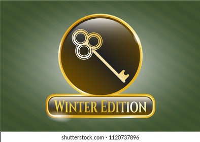  Gold badge with key icon and Winter Edition text inside