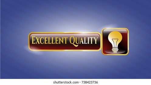  Gold badge with light bulb icon and Excellent Quality text inside