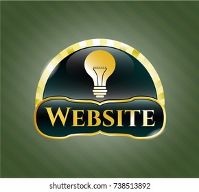 Gold badge with light bulb icon and Website text inside