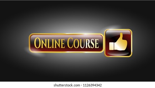  Gold badge with like icon and Online Course text inside