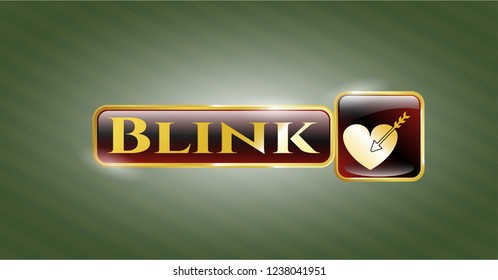  Gold badge with love icon and Blink text inside