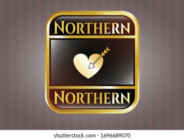  Gold badge with love icon and Northern text inside