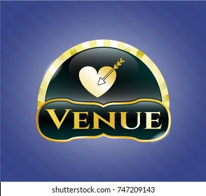  Gold badge with love icon and Venue text inside