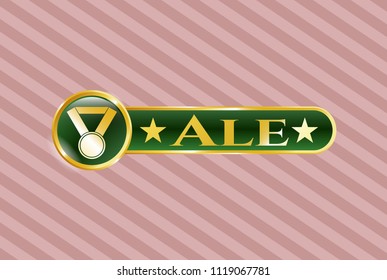  Gold badge with medal icon and Ale text inside