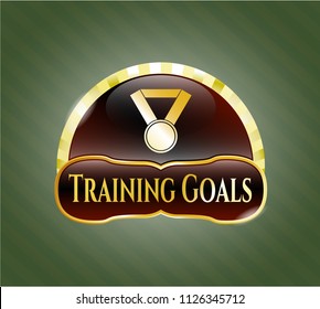  Gold badge with medal icon and Training Goals text inside