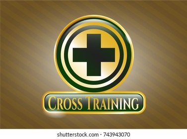  Gold badge with medicine icon and Cross Training text inside