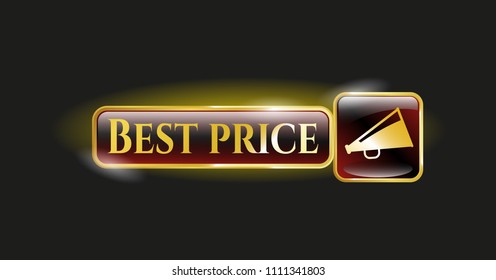  Gold badge with megaphone icon and Best Price text inside