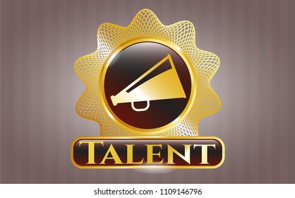  Gold badge with megaphone icon and Talent text inside