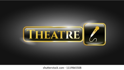  Gold badge with microphone icon and Theatre text inside