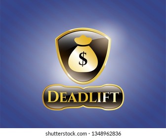  Gold badge with money bag icon and Deadlift text inside