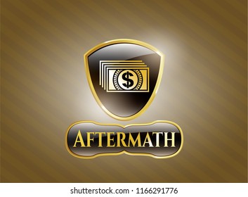  Gold badge with money icon and Aftermath text inside
