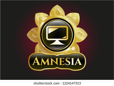  Gold badge with monitor icon and Amnesia text inside