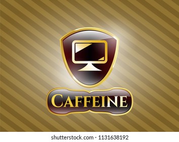  Gold badge with monitor icon and Caffeine text inside