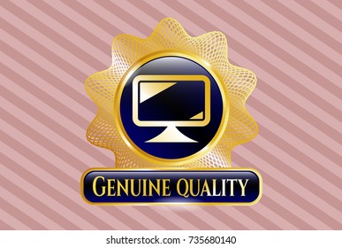  Gold badge with monitor icon and Genuine Quality text inside