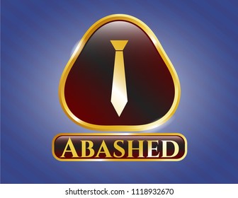  Gold badge with necktie icon and Abashed text inside