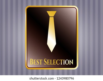  Gold badge with necktie icon and Best Selection text inside