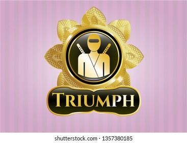  Gold badge with ninja icon and Triumph text inside