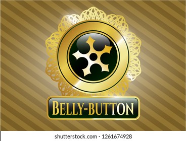  Gold badge with ninja star icon and Belly-button text inside