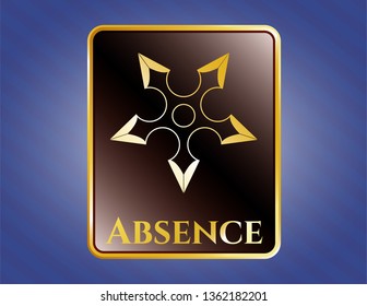 Gold badge with ninja star icon and Absence text inside