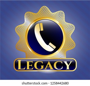  Gold badge with old phone icon and Legacy text inside