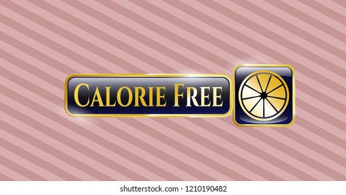  Gold badge with orange icon and Calorie Free text inside