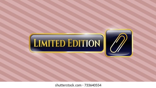  Gold badge with paper clip icon and Limited Edition text inside