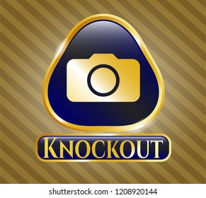  Gold badge with photo camera icon and Knockout text inside