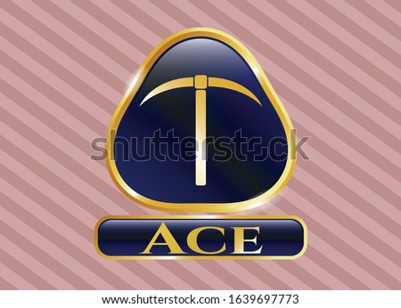  Gold badge with pickaxe icon and Ace text inside