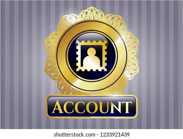  Gold badge with picture icon and Account text inside