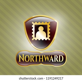  Gold badge with picture icon and Northward text inside