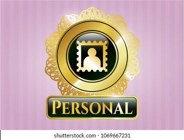 Gold badge with picture icon and Personal text inside