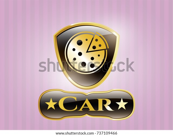  Gold\
badge with pizza icon and Car text\
inside