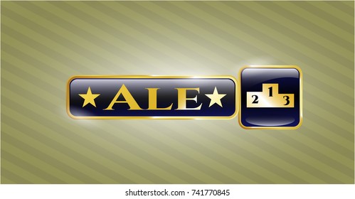  Gold badge with podium icon and Ale text inside