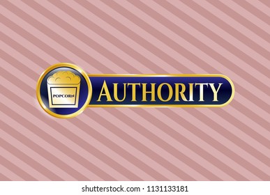  Gold badge with popcorn icon and Authority text inside