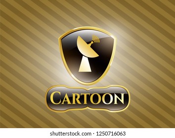  Gold badge with radar icon and Cartoon text inside