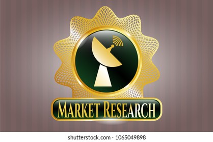  Gold badge with radar icon and Market Research text inside