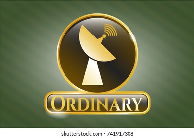  Gold badge with radar icon and Ordinary text inside
