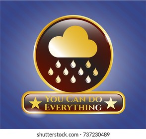  Gold badge with rain icon and You Can do Everything text inside